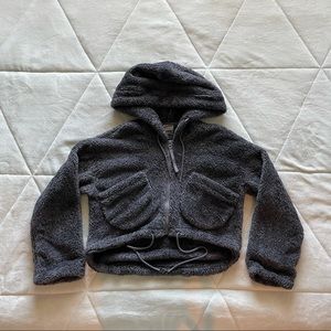 GYMSHARK FUZZY CROPPED HOODIE